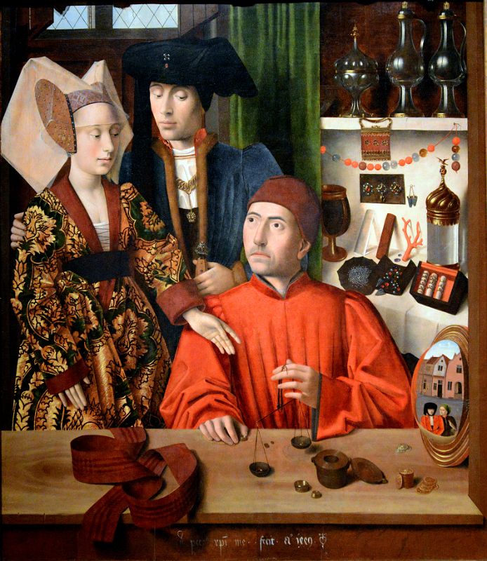 21A A Goldsmith in His Shop, Possibly Saint Eligius - Petrus Christus 1449 - Robert Lehman Collection New York Metropolitan Museum Of Art